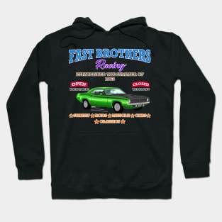 Fast Brothers Racing Muscle Car Garage Novelty Gift Hoodie